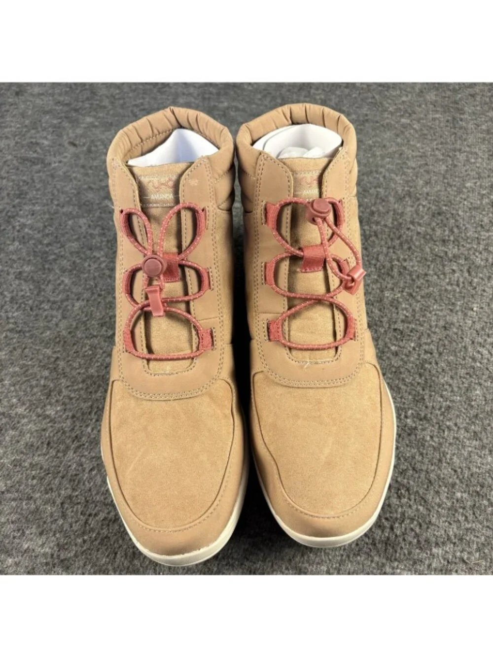Ryka Amanda Women’s US 10W Wide Tan Mid Top Hiking Boots Comfort New Without Box